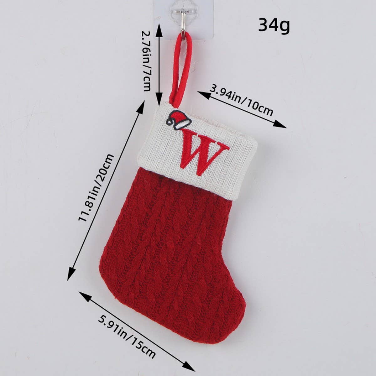 CLASSIC RED LETTER WOOL KNITTED CHRISTMAS SOCKS_CWMS1434