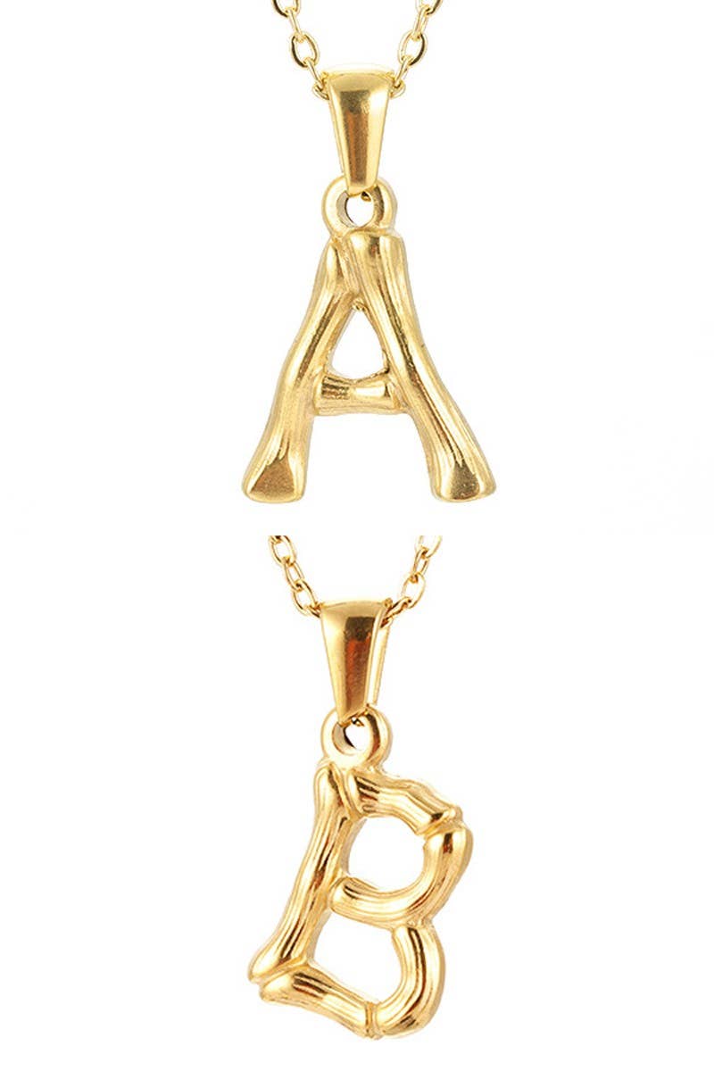 FASHION TEXTURE ALPHABET INITIAL NECKLACE_CWAJE223