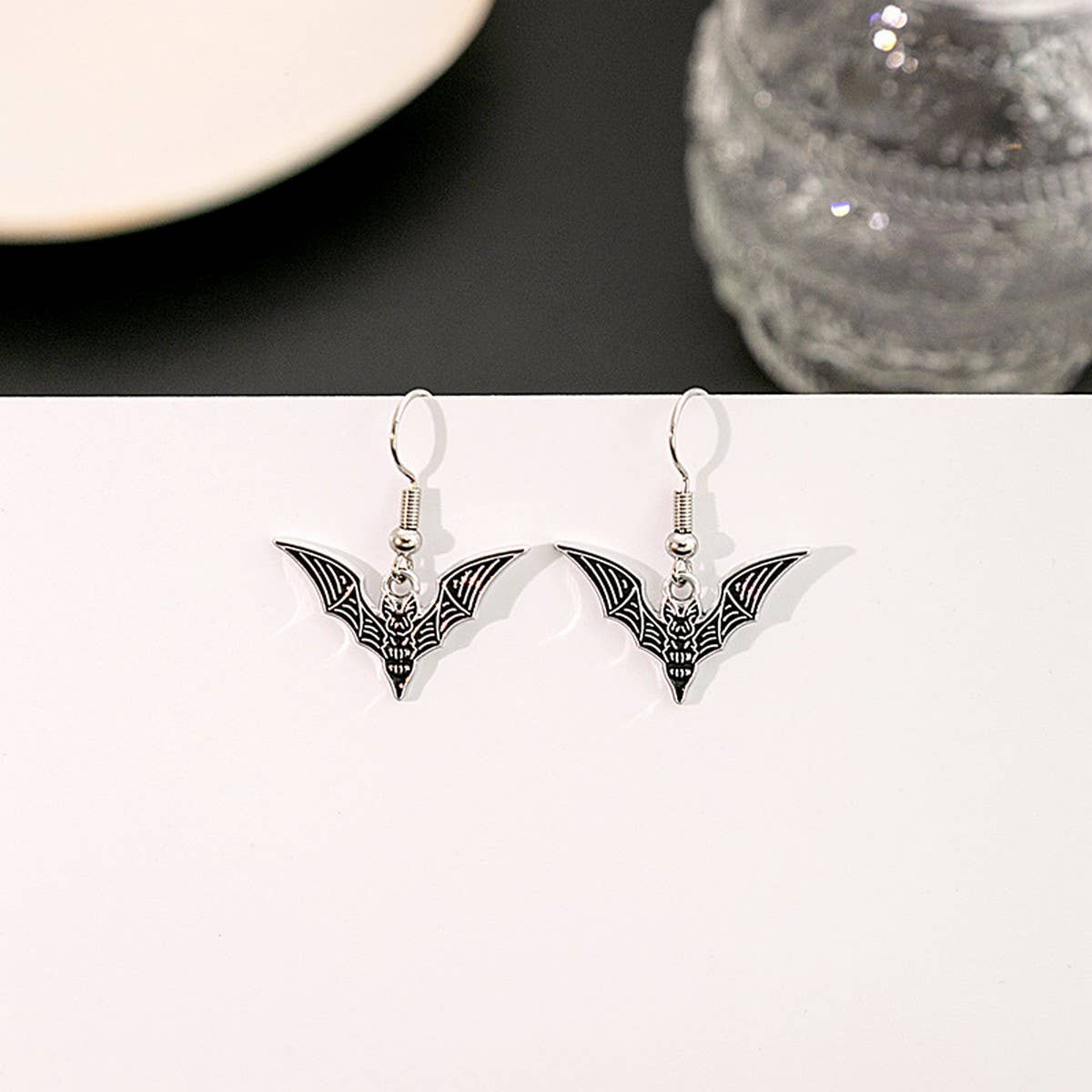 DARK HALLOWEEN FUNNY CREATIVE BAT EARRINGS_CWAJE1842