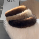 SOLID COLOR WINTER FUR HAIRBAND HEADBAND HEADDRESS_CWAHA3322