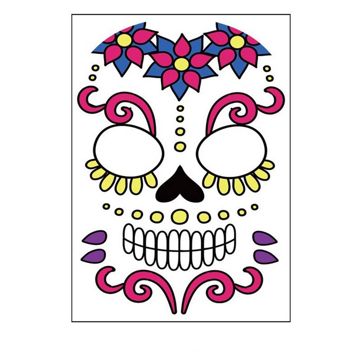 DAY OF THE DEAD FACE TATTOOS WATERPROOF MAKEUP_CWMM8386