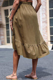 Solid Color Cotton And Linen Skirt_Cwbms0075