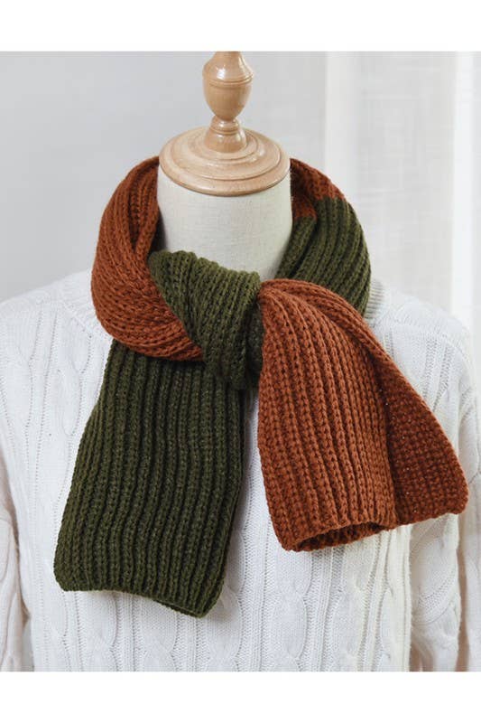 Yarn Kni Colorblock Scarf - Cozy Neck Wrap_Cwasc0052