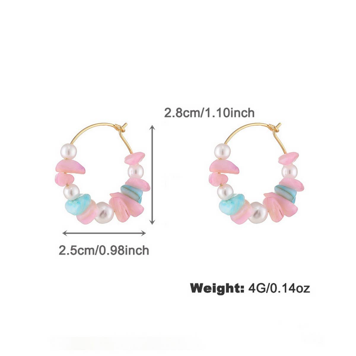 Womens Colorful Pearl Shell Beaded Necklace