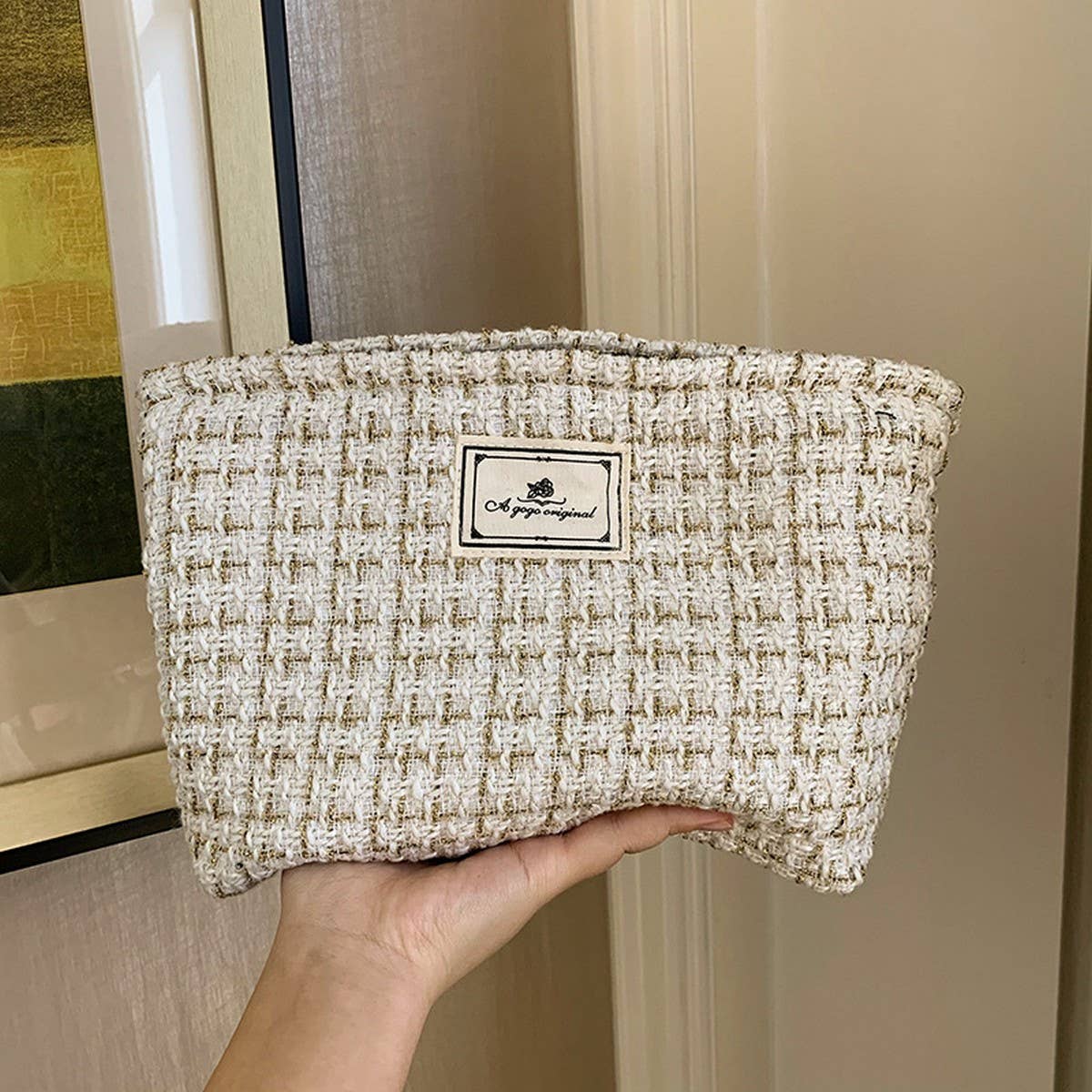 Plaid Makeup Baglarge Travel Canvas Hand Washpouch_Cuab00730