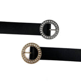 ROUND DIAMOND HOLLOW PIN BUCKLE BELT WITH DIAMOND_CWABE0689