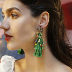 NEW LONG LIGHTWEIGHT HAND BRAIDED EARRINGS_CWAJE1656