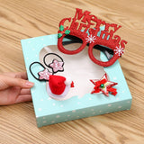 CHRISTMAS HAIR CLIP GLASSES SET KIDS GIFT 4PCS_CWMM1917