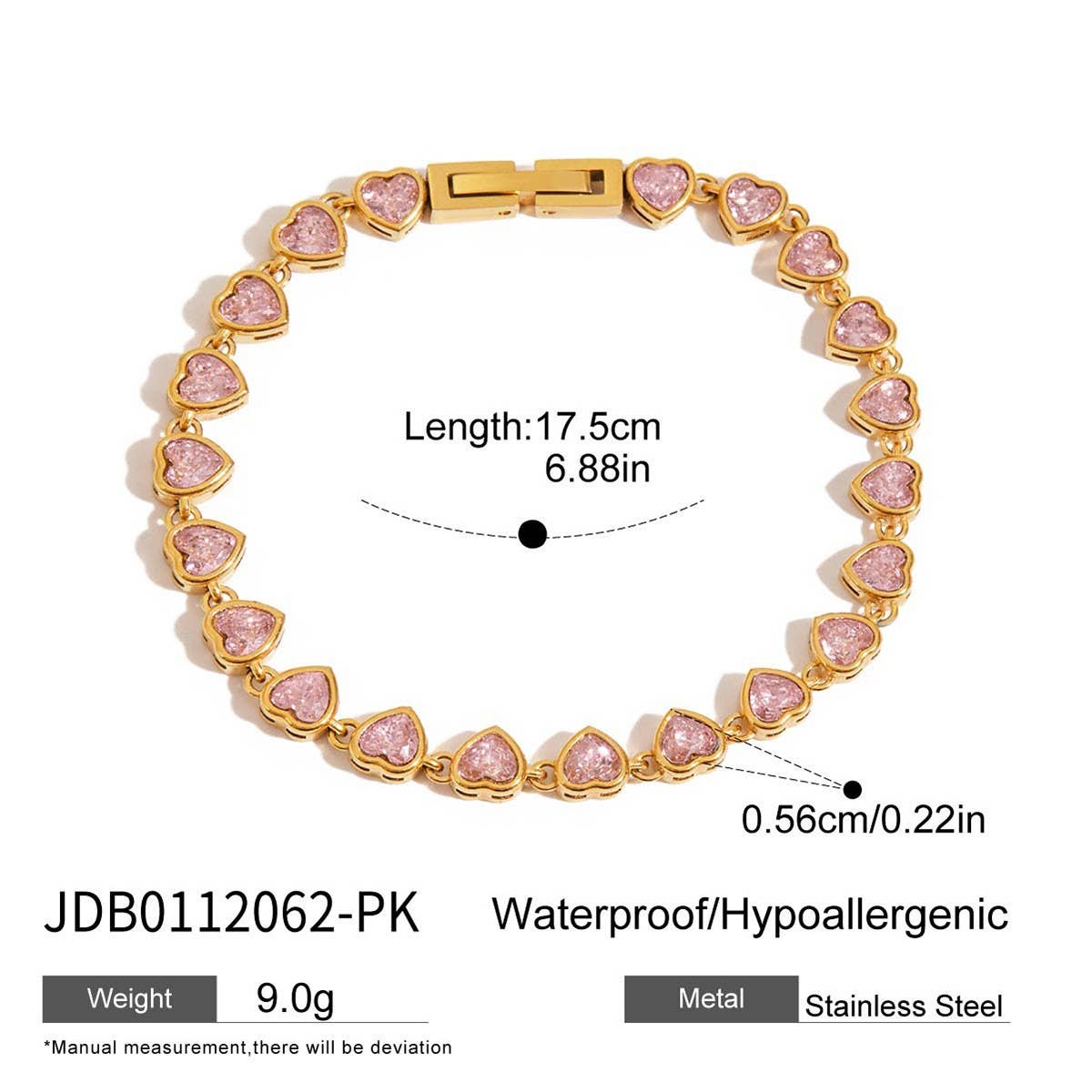 ELEGANT HEART ZIRCON BRACELET TITANIUM STEEL_CWAJE4717