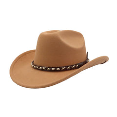 MEN WOMEN ETHNIC WOOL FEDORA JAZZ COWBOY HAT_CWAH04415
