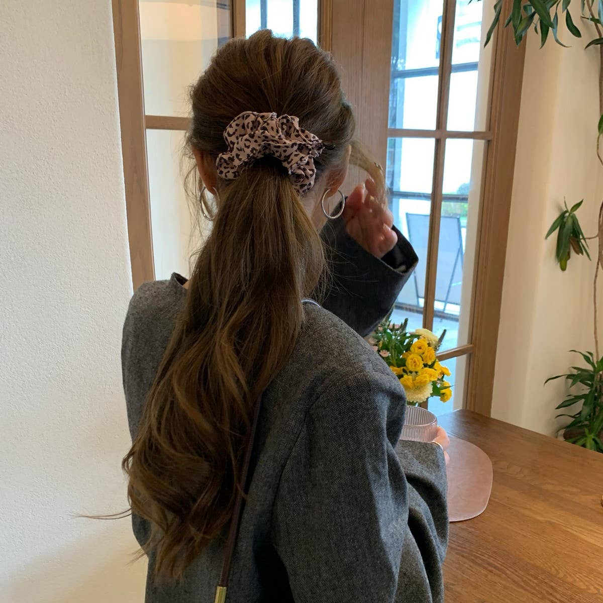 Double Layer Scrunchie Retro Low Ponytail Hairtie_Cwaha07861