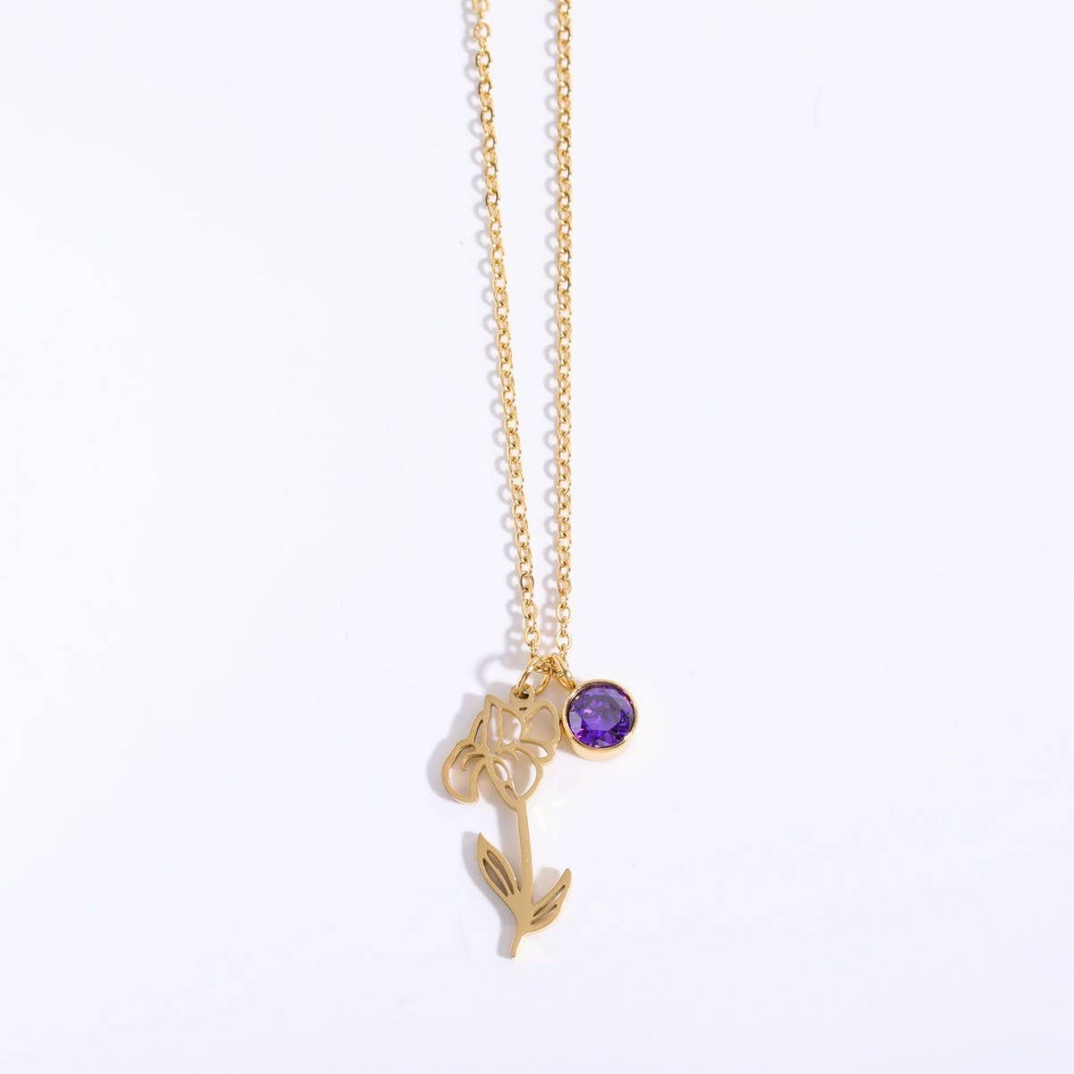 Vintage December Flower Zircon Pendant Bracelet_Cwmm3765