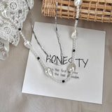 Versatile Double Layer Pearl Choker Necklace