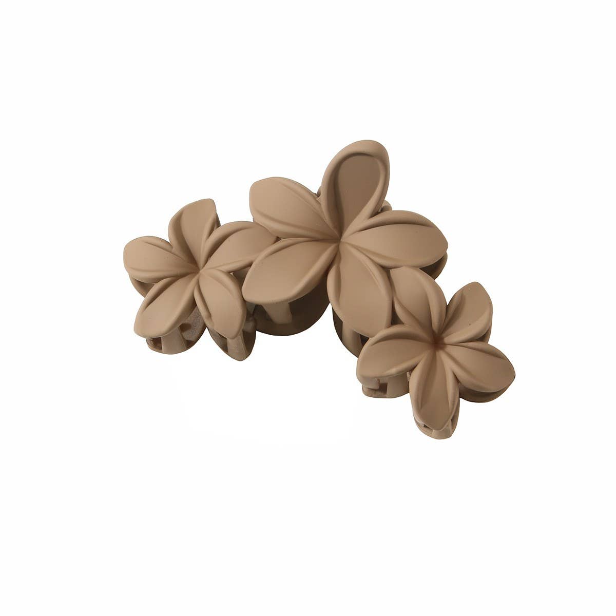 Cwaha07445_3 Flowers Matte Petal Hair Claw Clip For Women