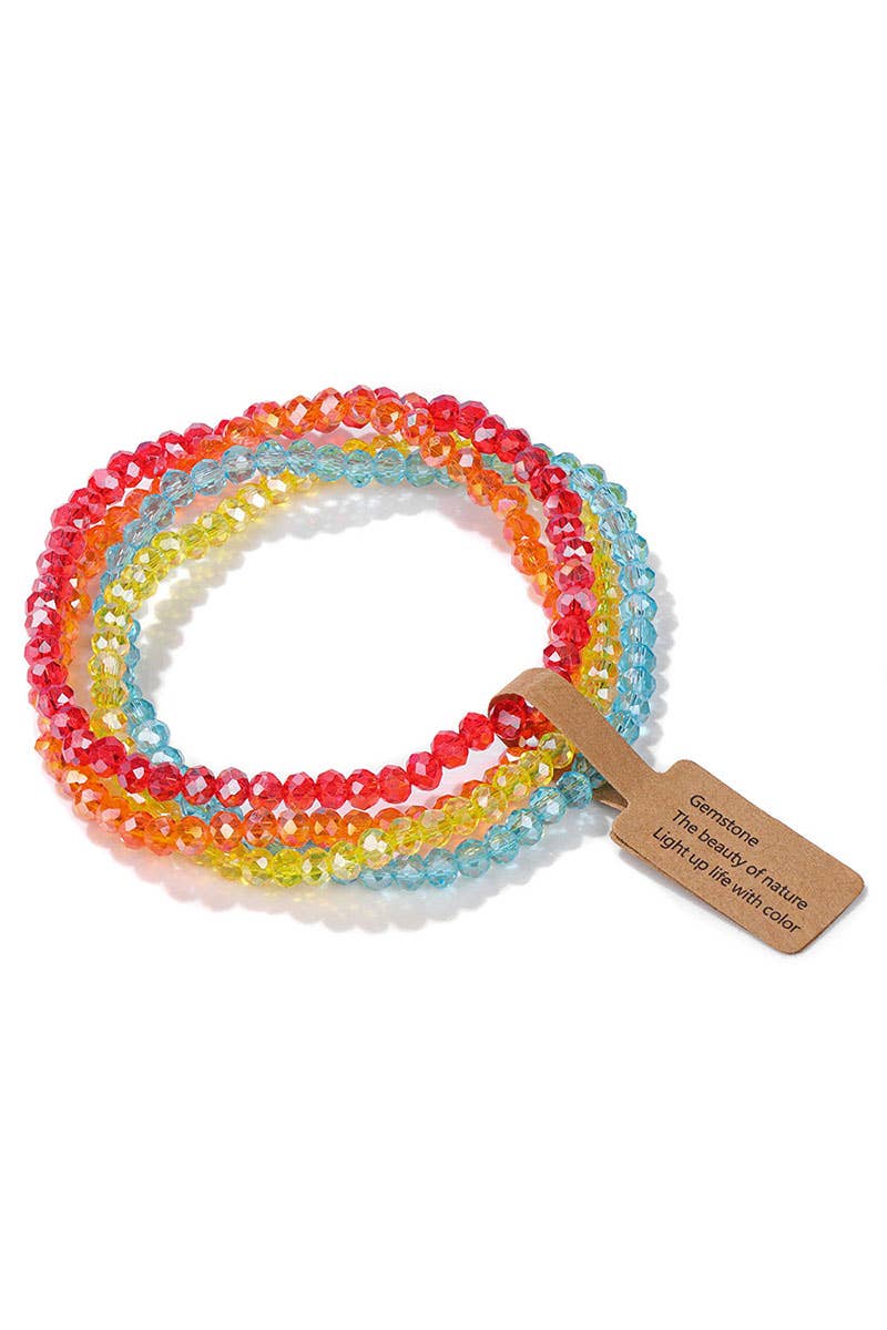 Cwaje1185_Glass Bead 4 Set Bracelet
