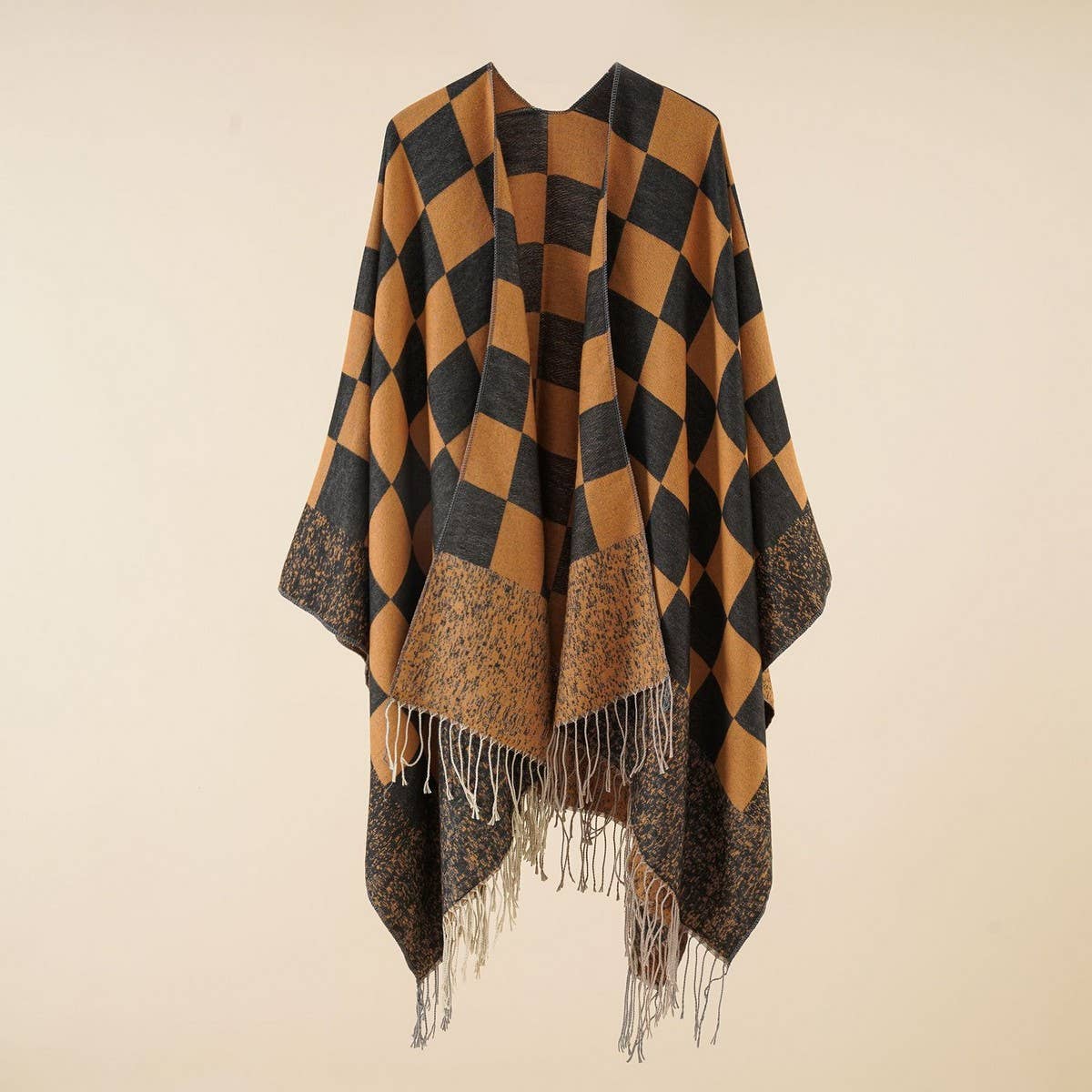 NEW WARM OUTERWEAR PLAID TASSEL SIMPLE SHAWL_CWMM2092