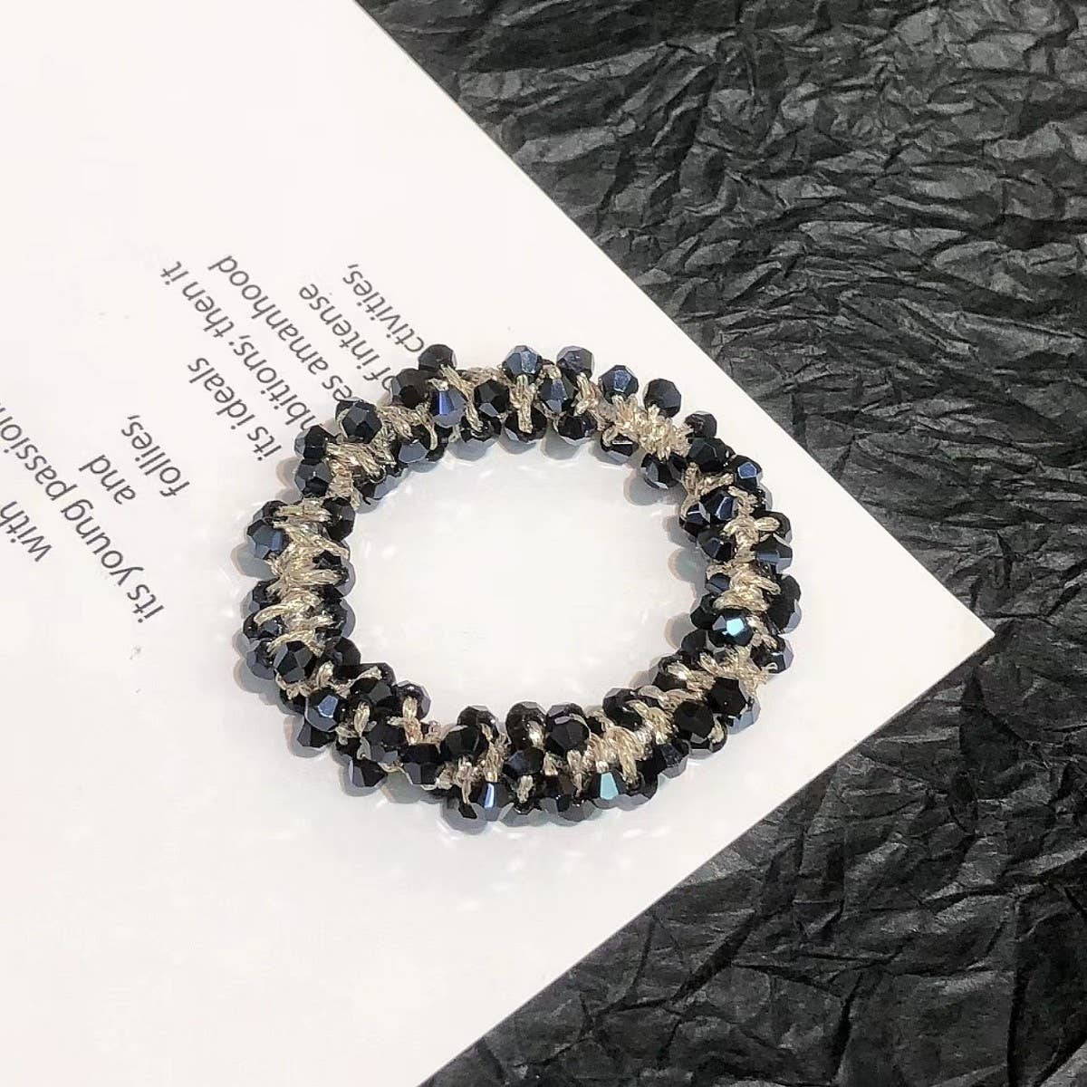 CUTE CRYSTAL VINTAGE HAIR TIE SWEET PONYTAIL BAND_CWAHA6765