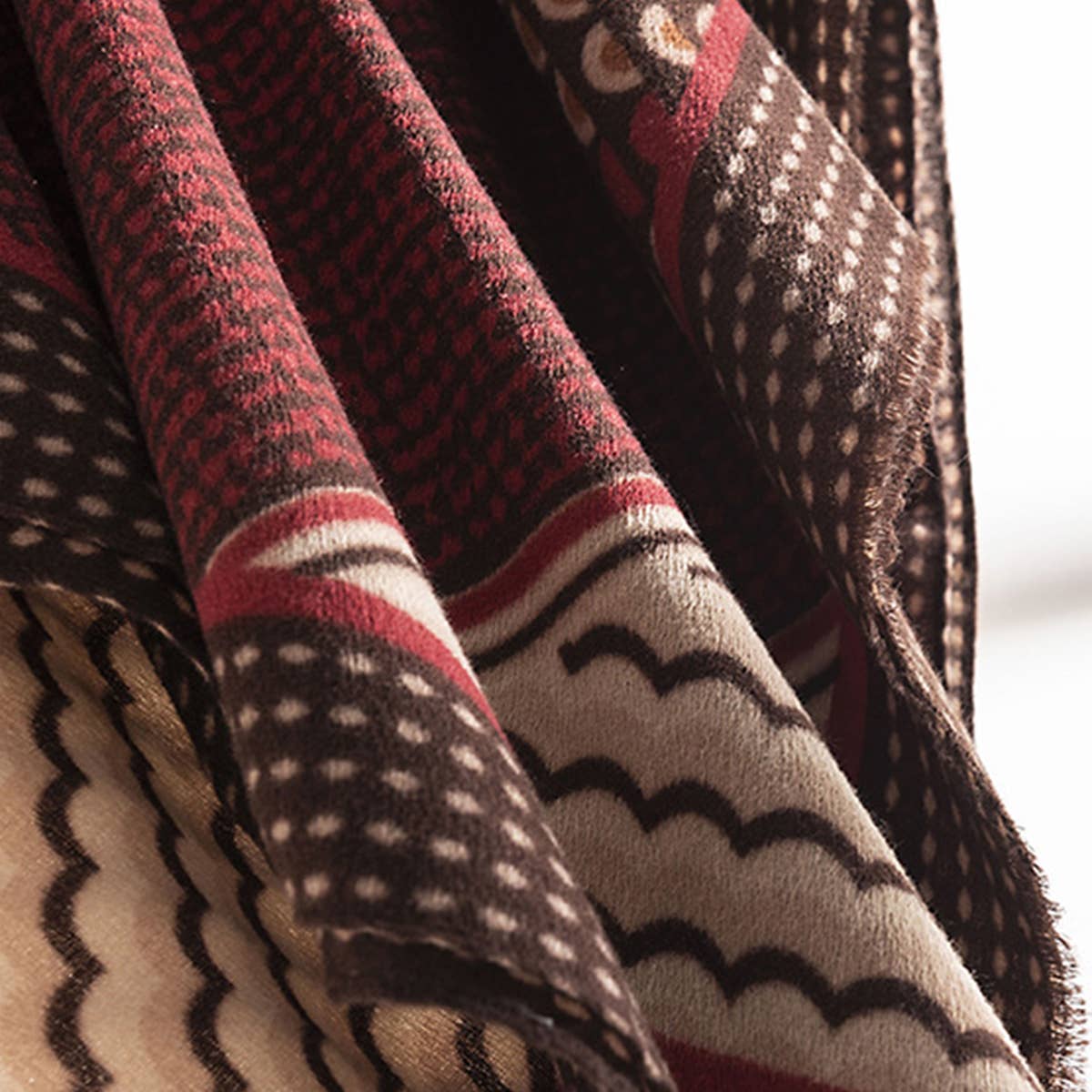 Women Retro Warm Printed Scarf