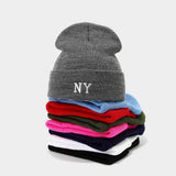 Ny Embroidery Knit Beanie Winter Warm Hat_Cwah04695