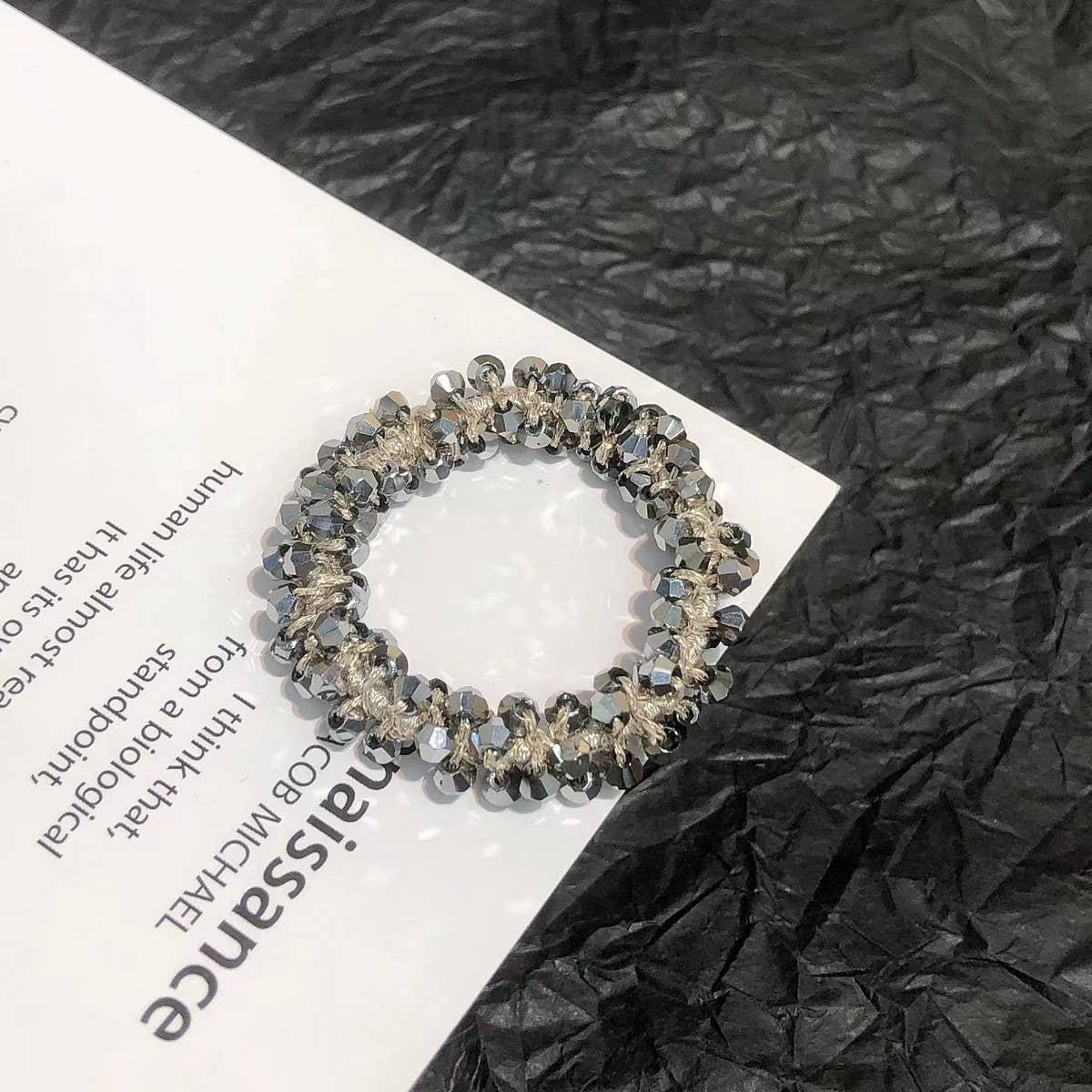 CUTE CRYSTAL VINTAGE HAIR TIE SWEET PONYTAIL BAND_CWAHA6765