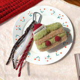 Cwmm10407_Cute Cake Keychain Cartoon Backpack Charm Pendant