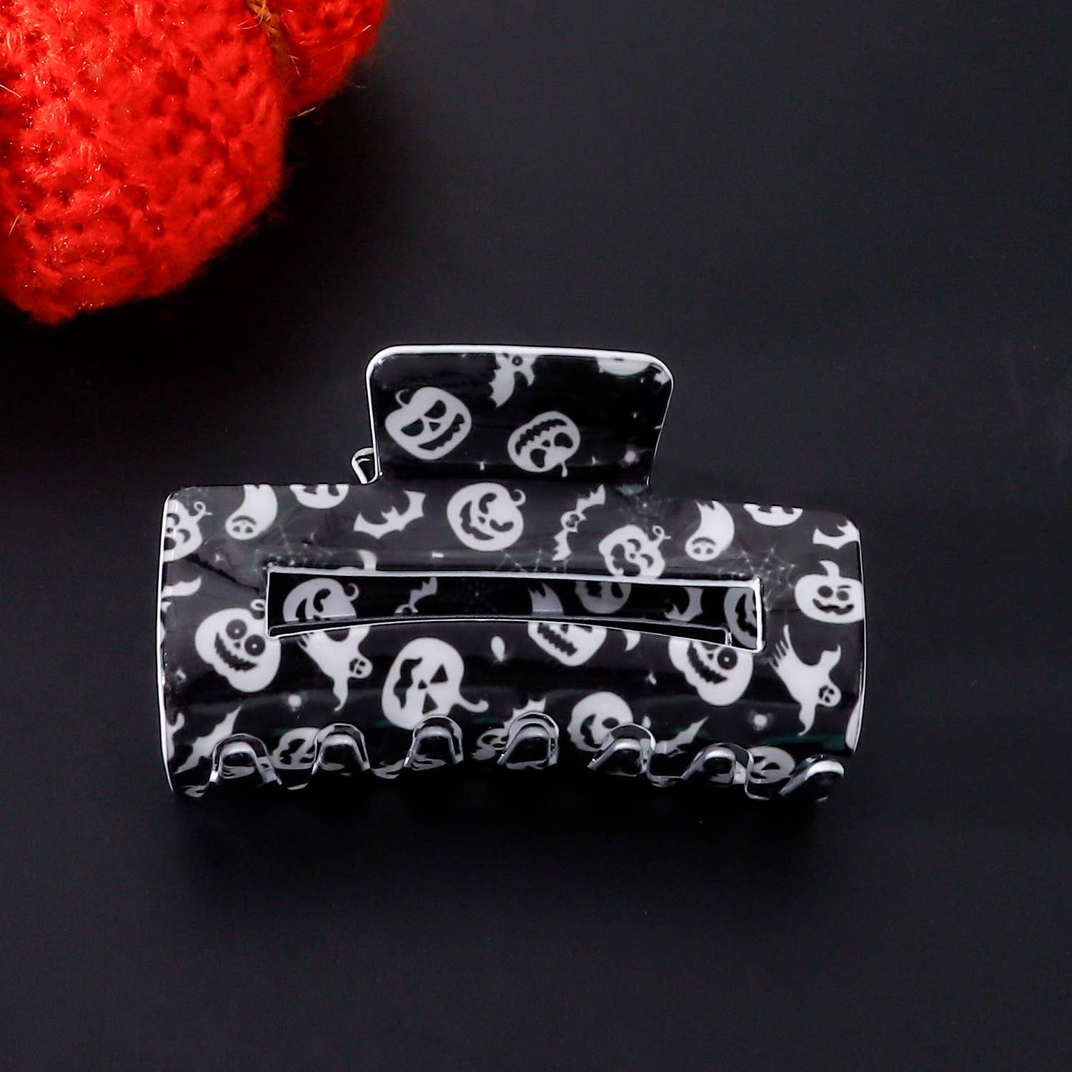 Halloween Pumpkin Ghost Bat Rectangular Hairpin