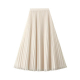 REVERSIBLE RHINESTONE HIGH END MESH PLEATED SKIRT_CWBMS0312