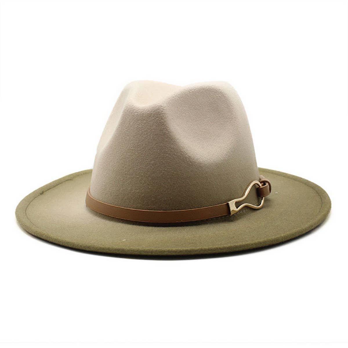 FASHION GRADIENT TWO COLOR THICK FELT HAT JAZZ HAT_CWAH0817