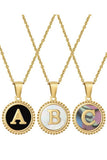 SIMPLE ROUND ALPHABET INITIALS PENDANT NECKLACE_CWAJE215