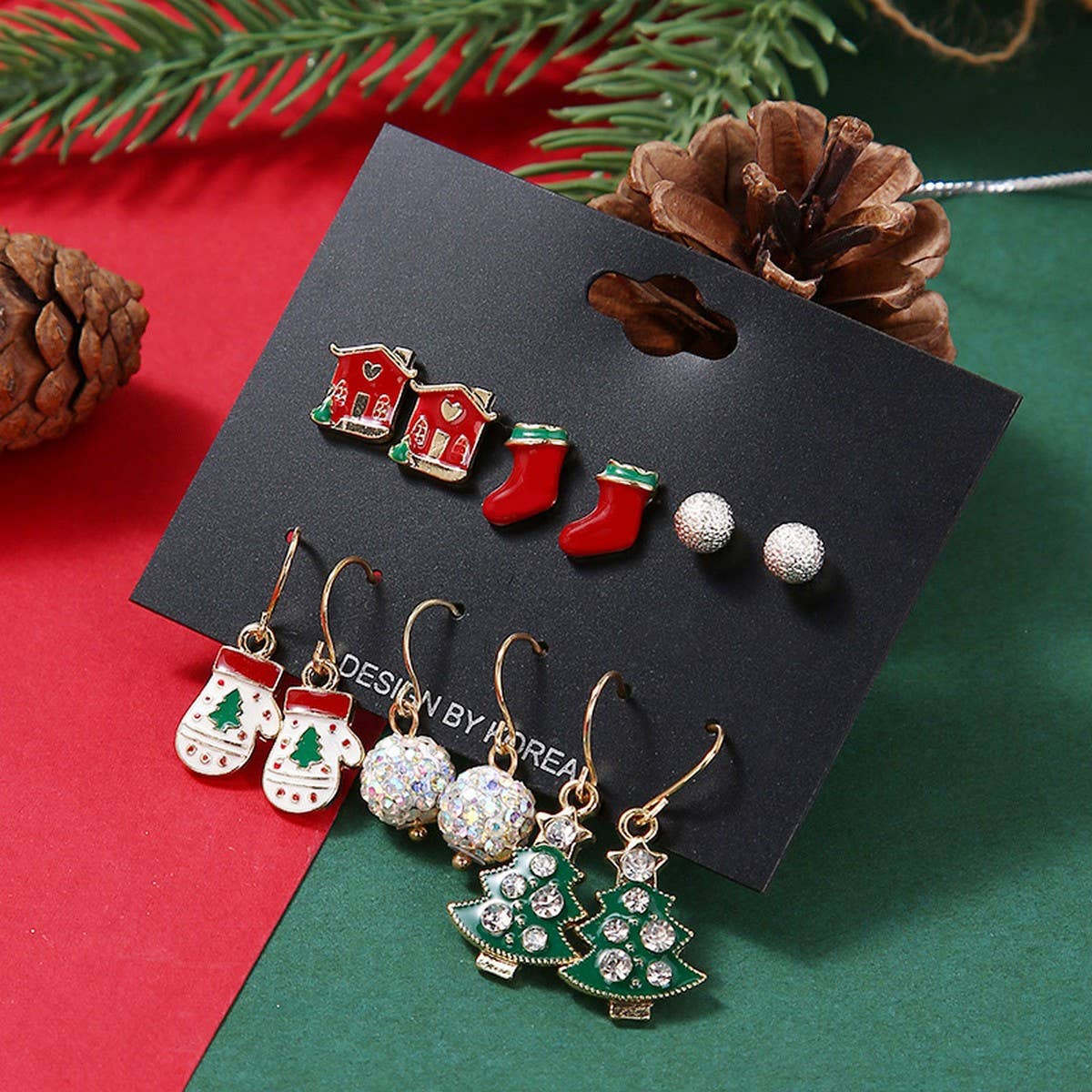 CHRISTMAS EARRING COMBINATION CARTOON EARRING SET_CWMM2611
