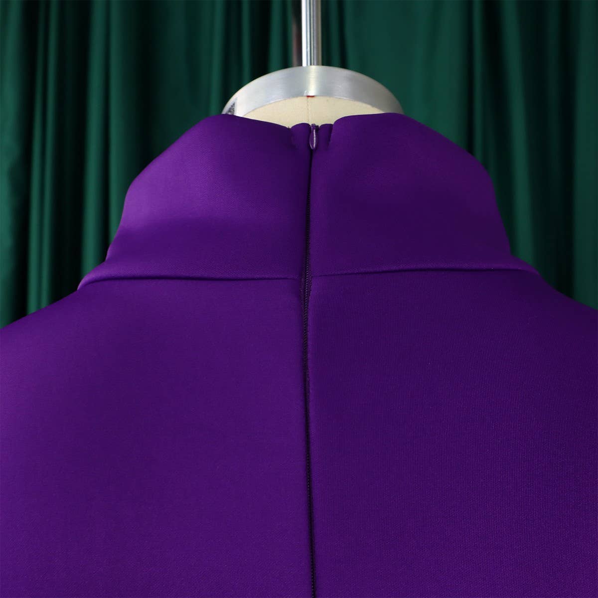 TEMPERAMENT HIGH COLLAR SLIM WAIST A LINE DRESS_CWDSD6086