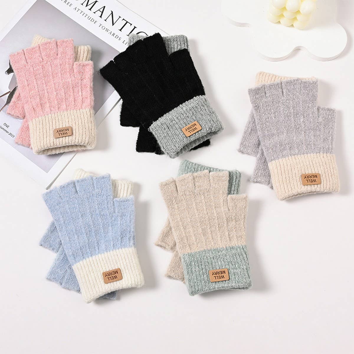 Women'S Autumn And Winter Half Finger Wool Gloves_Cwag0176