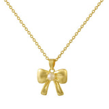 ELEGANT BOW NECKLACE FOR WOMEN MINIMALIST LUXURY_CWAJE5097