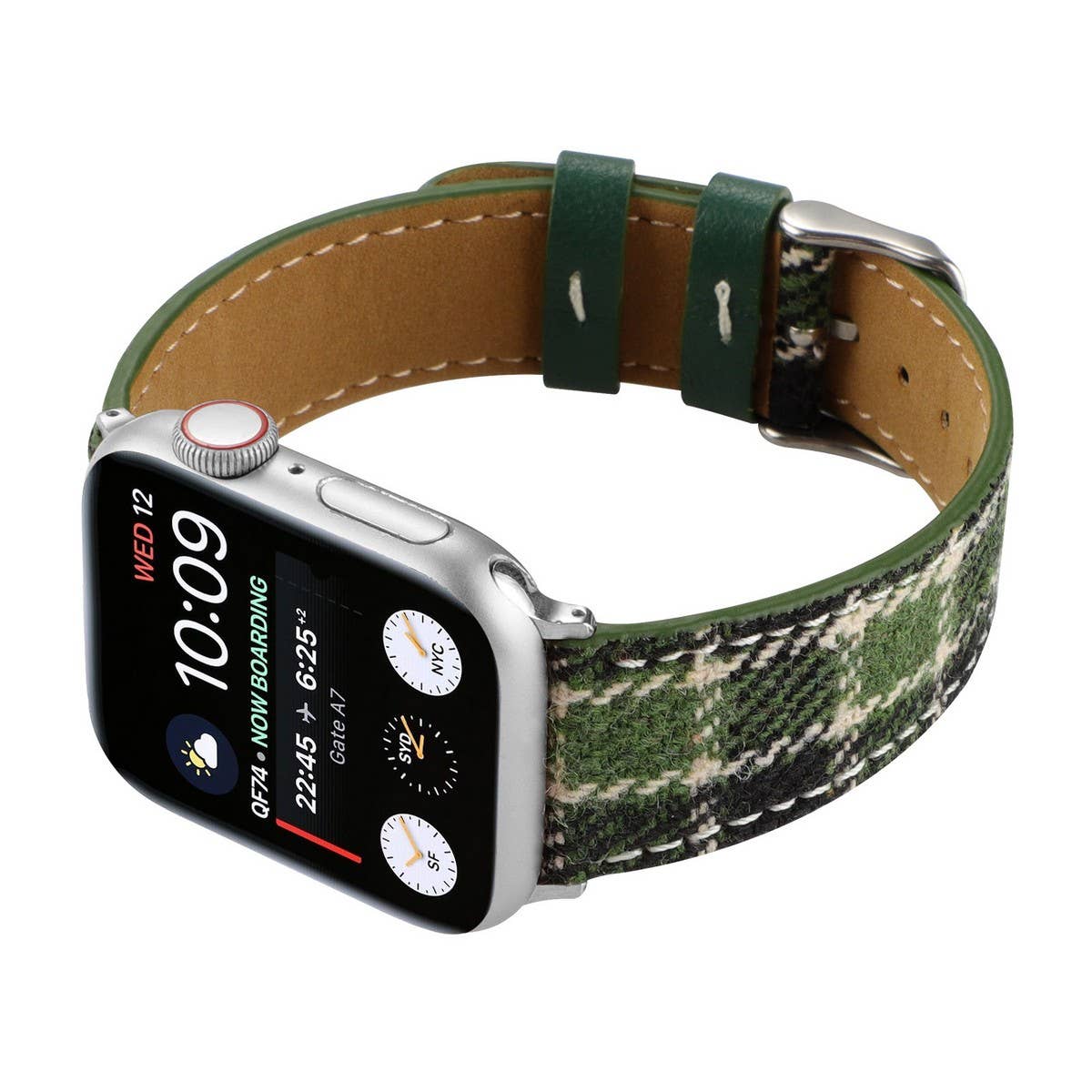 IWATCH8 1 PLUSH CHECKERED LEATHER STRAP_CWWW0049