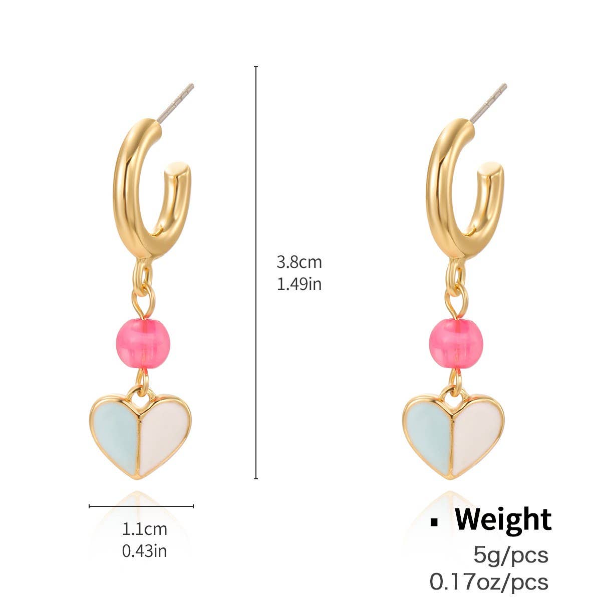 Womens Stylish Geometric Heart-Shaped Earrings