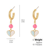 Womens Stylish Geometric Heart-Shaped Earrings