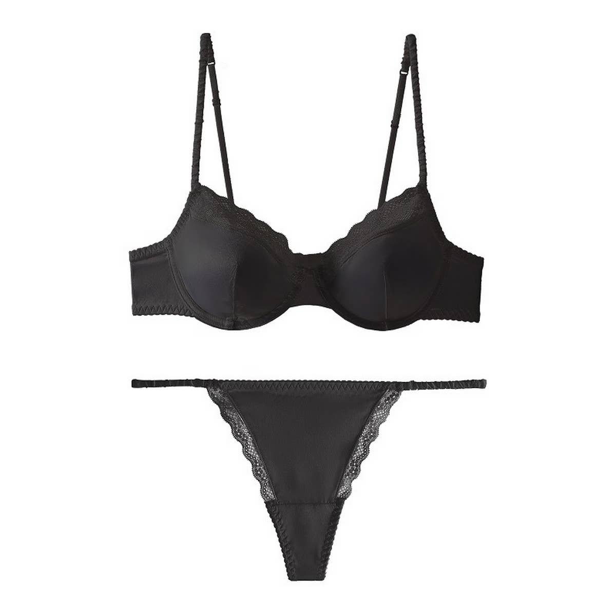 BOHEMIAN STYLE ELASTIC LACE EDGE BRA SET_CWMU0181