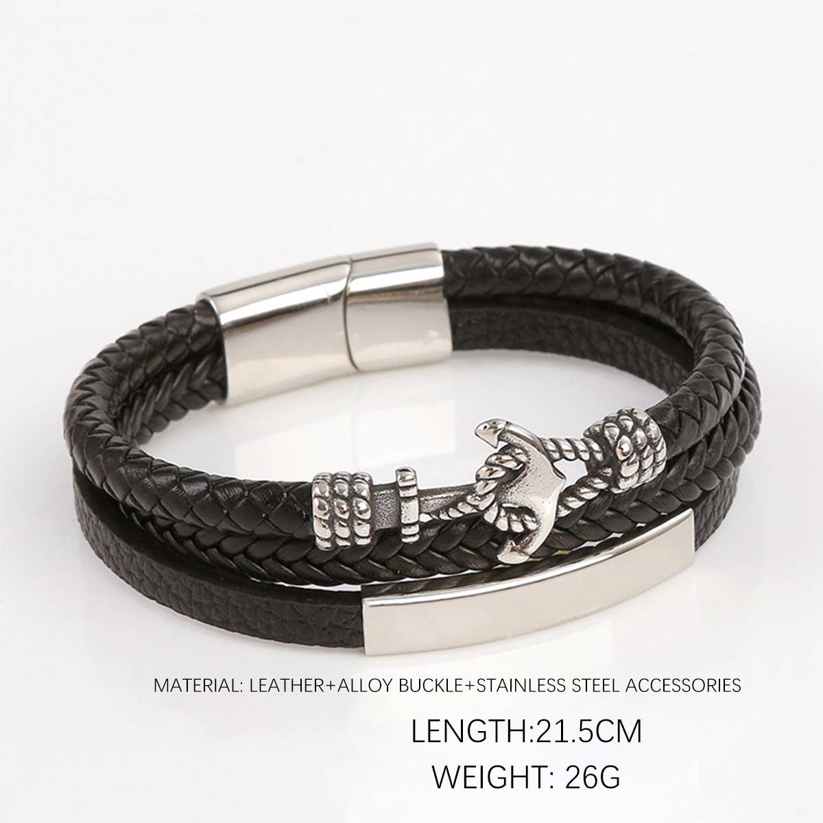 BRAIDED MAGNET CLASP BRACELET_CWAJE1470