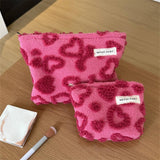 Plush Heart Makeup Bag Thickened Travel Wash Pouch_Cuab00672