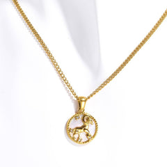 12 CONSTELLATIONS SHELL COIN NECKLACE_CWMM3750