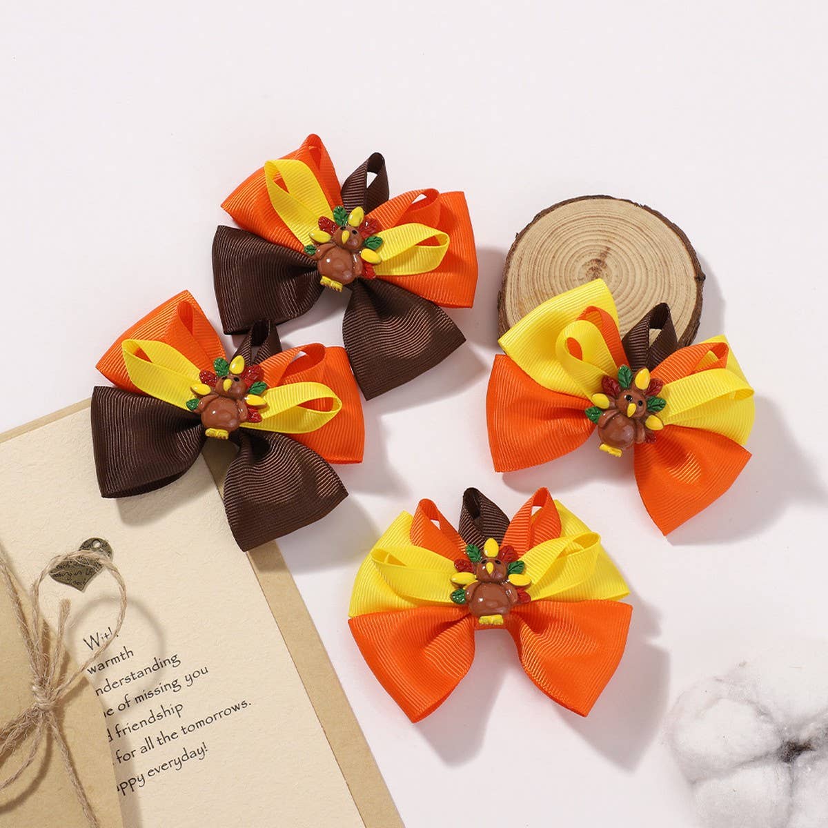 Turkey Bow Hair Clip For Kids Party Style
