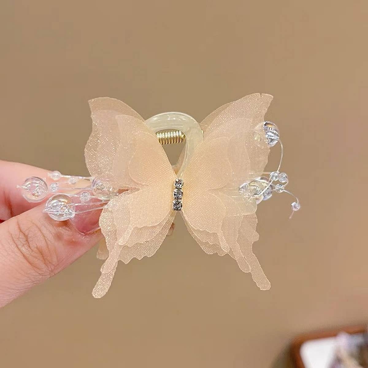 SWEET RHINESTONE BUTTERFLY MINI CLAW SPARKLY CLIP_CWAHA2303
