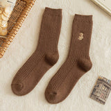 Winter Plush Bear Cute Pile Socks_Cwms1060