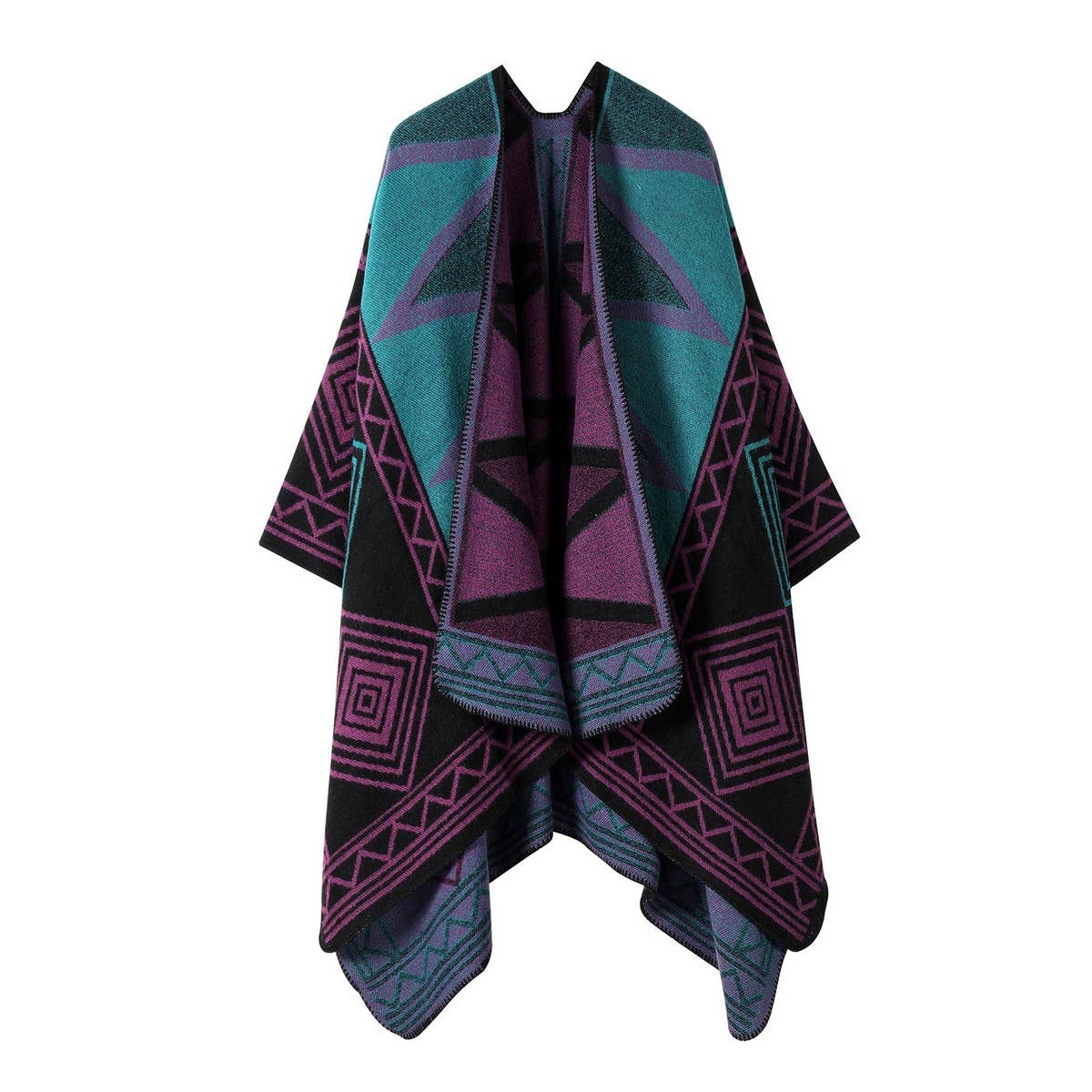 CAPE DARK DOUBLE SIDED WARM OUTER WEAR THICK SHAWL_CWASC2122