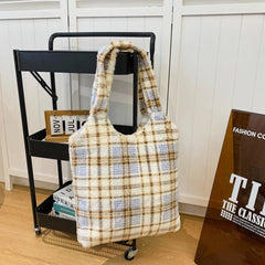 FLUFFY WOOL TOTE BAG FASHION SHOULDER BAG_CUAB00581