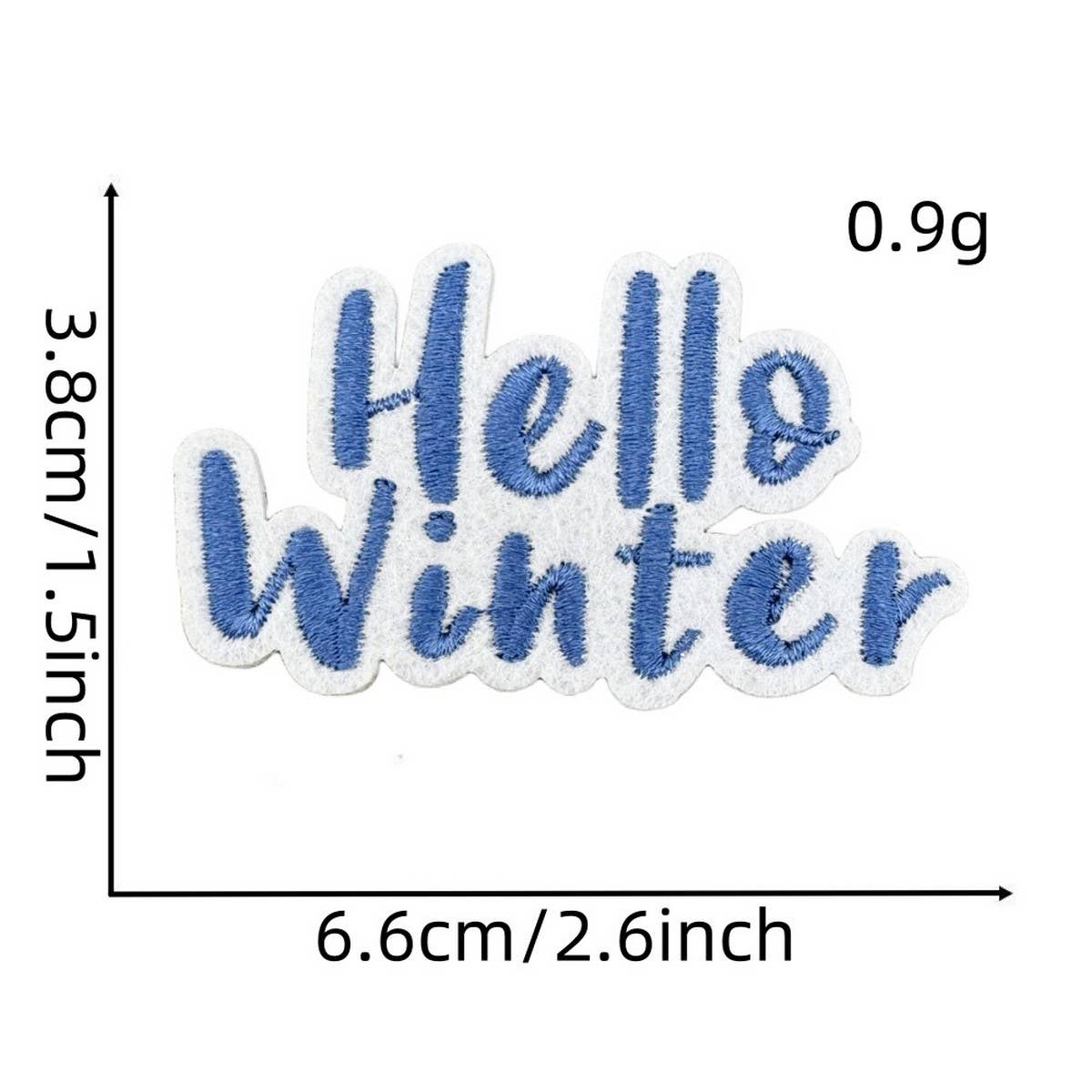Winter Blue Christmas Graffiti Embroidered Patch_Cwmm4028