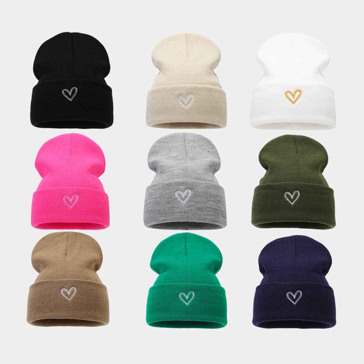 THICKENED HEART EMBROIDERED KNITTED HAT_CWAH1607