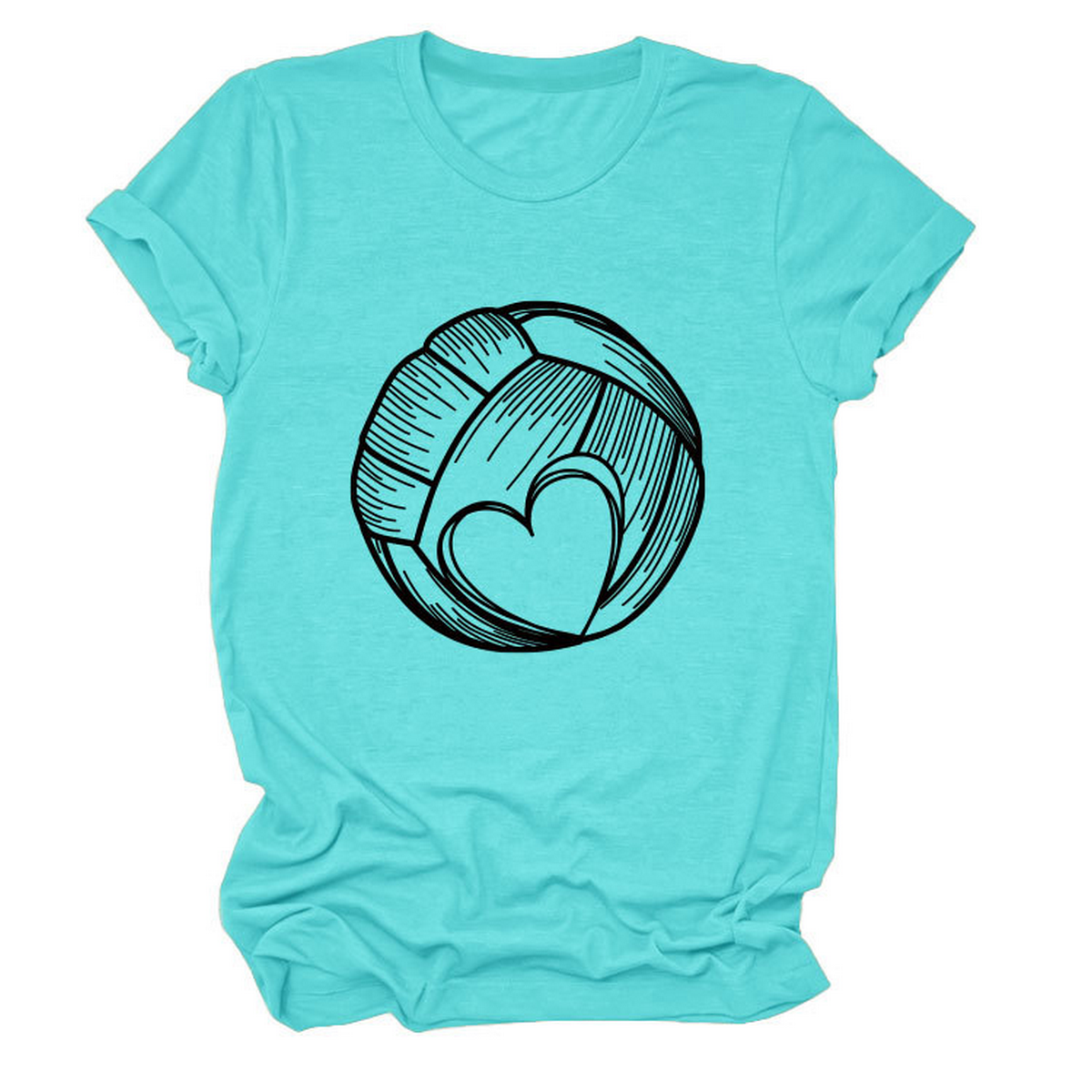 LOVE FOOTBALL T SHIRT CASUAL PLUS SIZE TOP_CWTTSL0509