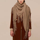 Wome Warm Triangle Scarfcashmere Knit_Cwasc2703
