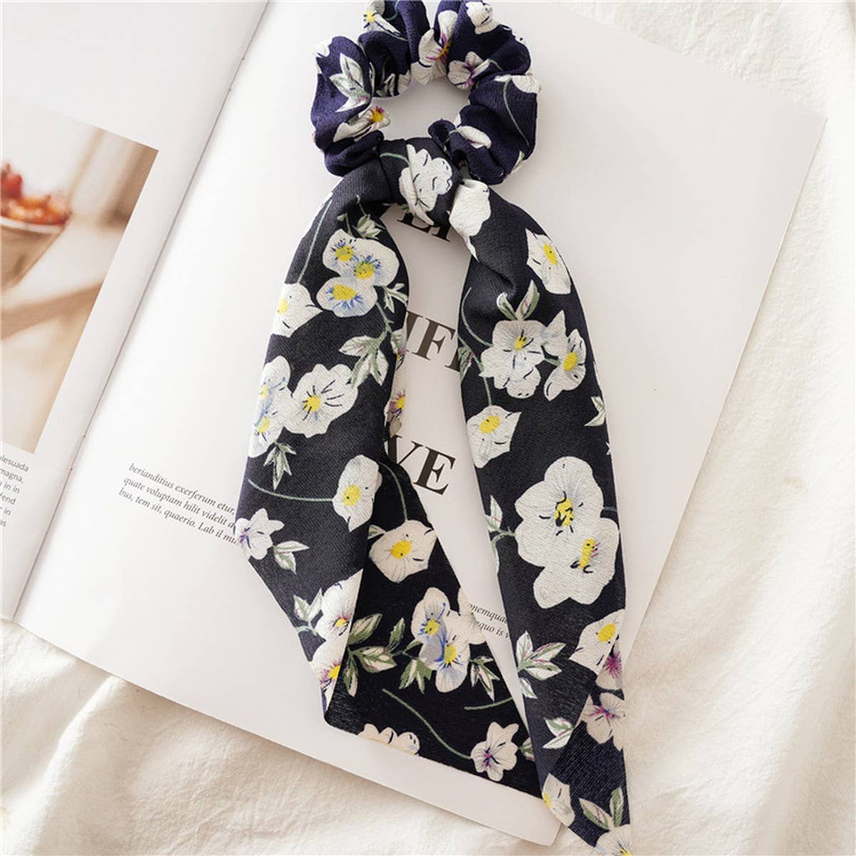 LONG FLORAL FABRIC RIBBON HAIRBAND HAIRACCESSORIES_CWAHA4160